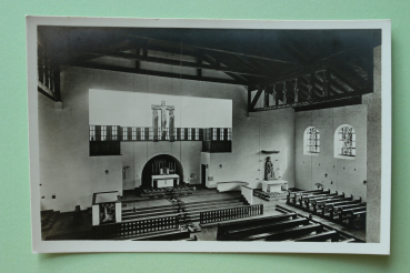 Postcard PC Merchingen Merzig Saar 1929 Church Architect Holzmeister Duesseldorf Town architecture Saarland